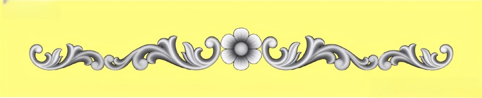 Mix - MIX-63 Elegant Floral Swirl Decorative Border 3D Relief Model